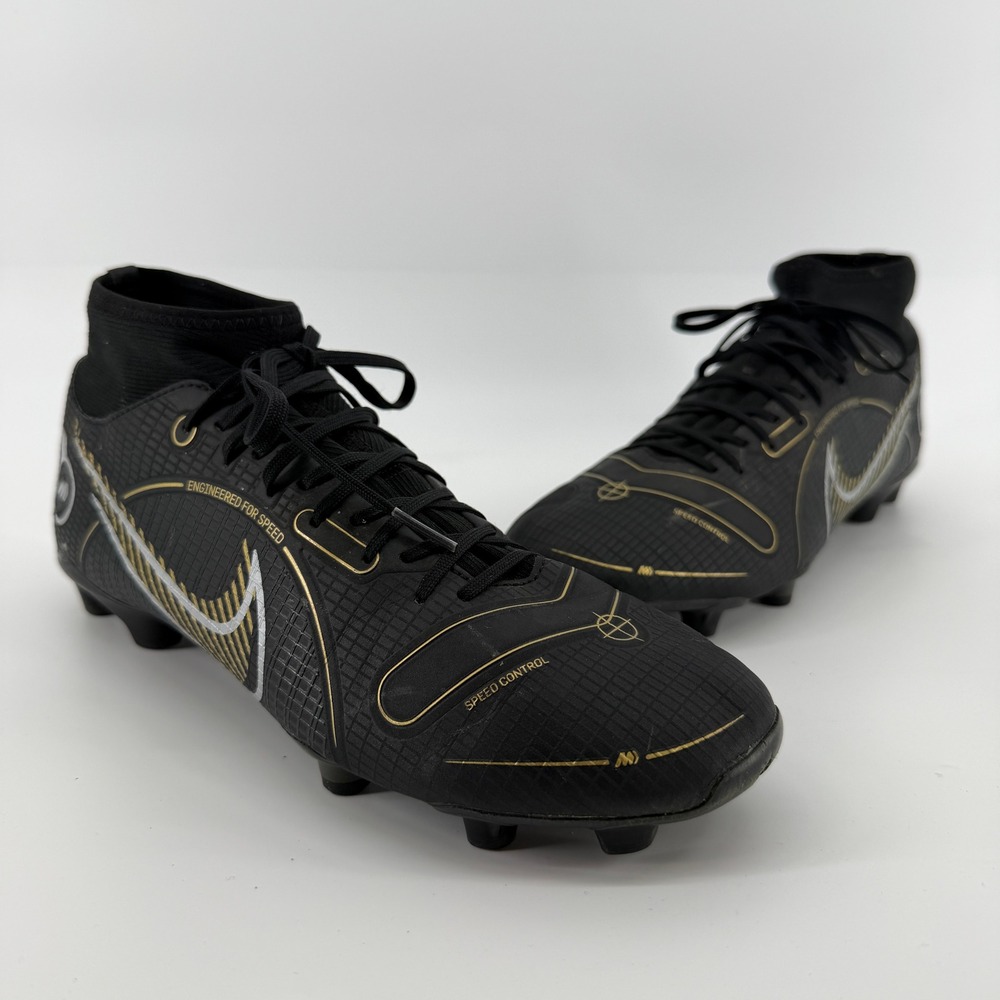 Nike Mercurial Superfly 8 Academy MG Men 10 Black Gold Soccer Cleats DJ2873-007